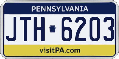 PA license plate JTH6203