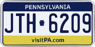 PA license plate JTH6209