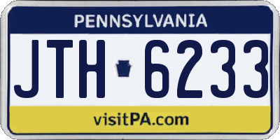 PA license plate JTH6233