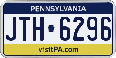 PA license plate JTH6296