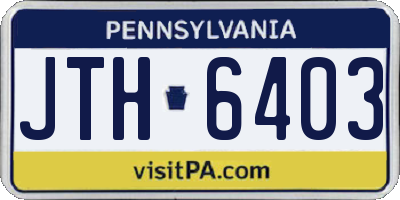 PA license plate JTH6403