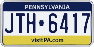 PA license plate JTH6417