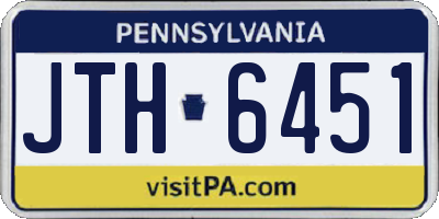 PA license plate JTH6451