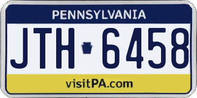 PA license plate JTH6458
