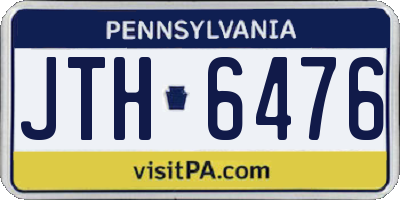 PA license plate JTH6476