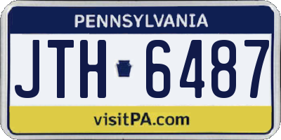 PA license plate JTH6487