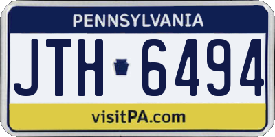 PA license plate JTH6494