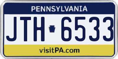PA license plate JTH6533