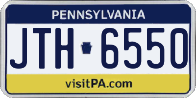 PA license plate JTH6550