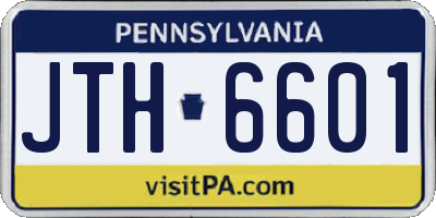 PA license plate JTH6601