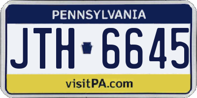 PA license plate JTH6645