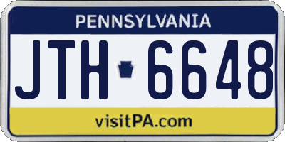 PA license plate JTH6648