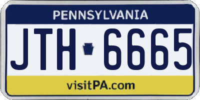 PA license plate JTH6665