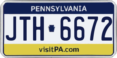 PA license plate JTH6672
