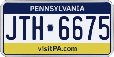 PA license plate JTH6675