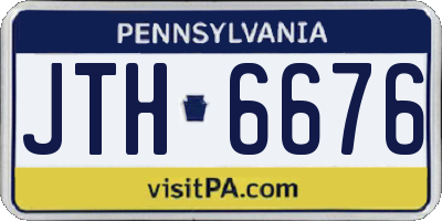 PA license plate JTH6676