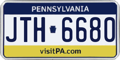 PA license plate JTH6680