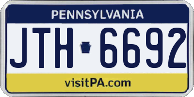 PA license plate JTH6692