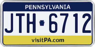 PA license plate JTH6712