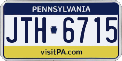 PA license plate JTH6715