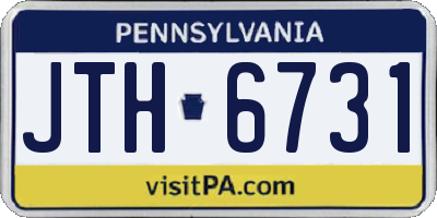 PA license plate JTH6731
