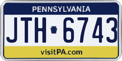 PA license plate JTH6743