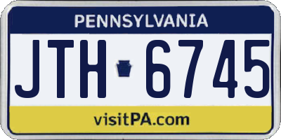 PA license plate JTH6745