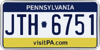 PA license plate JTH6751