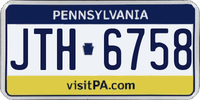 PA license plate JTH6758