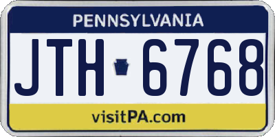 PA license plate JTH6768