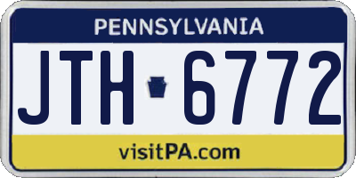 PA license plate JTH6772