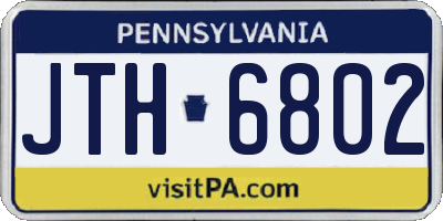 PA license plate JTH6802