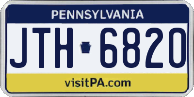 PA license plate JTH6820