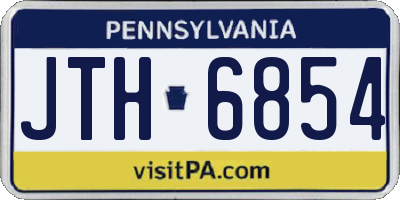 PA license plate JTH6854
