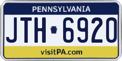 PA license plate JTH6920
