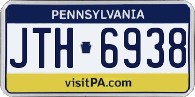 PA license plate JTH6938