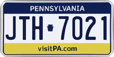 PA license plate JTH7021