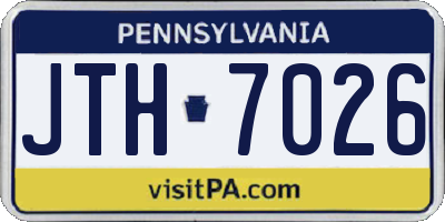 PA license plate JTH7026