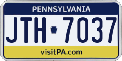 PA license plate JTH7037