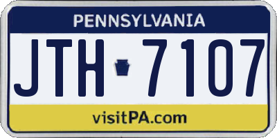 PA license plate JTH7107