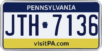 PA license plate JTH7136