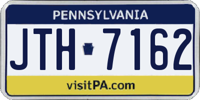 PA license plate JTH7162