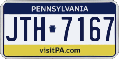 PA license plate JTH7167