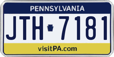 PA license plate JTH7181