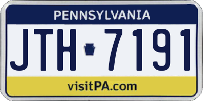 PA license plate JTH7191