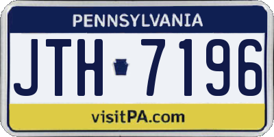 PA license plate JTH7196