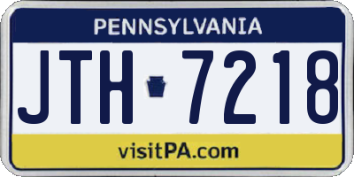 PA license plate JTH7218