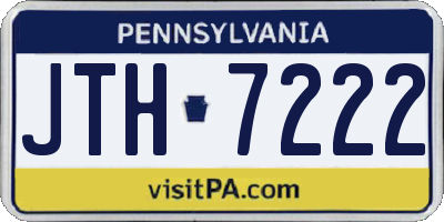 PA license plate JTH7222
