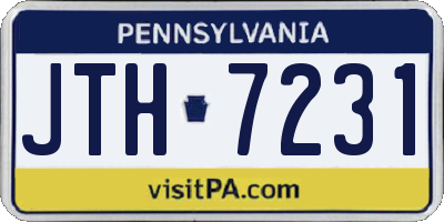 PA license plate JTH7231