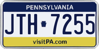 PA license plate JTH7255